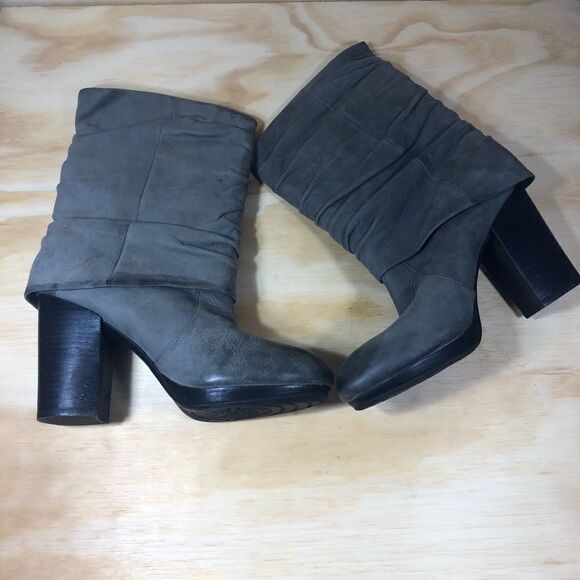 Vince Camuto Cassandra Gray Leather Slouch Boots Women’s Size 8.5 - Picture 4 of 10